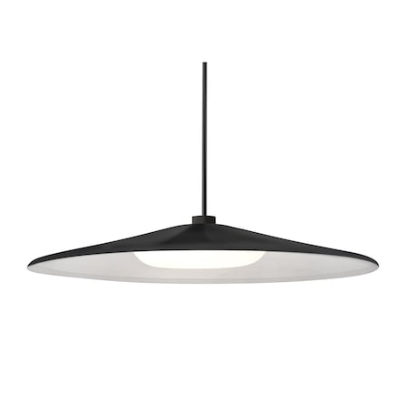 Besa Lighting Swan Stem Pendant, Black/Opal, Black Finish, 1x23W LED 1TT-SWANBK-LED-BK